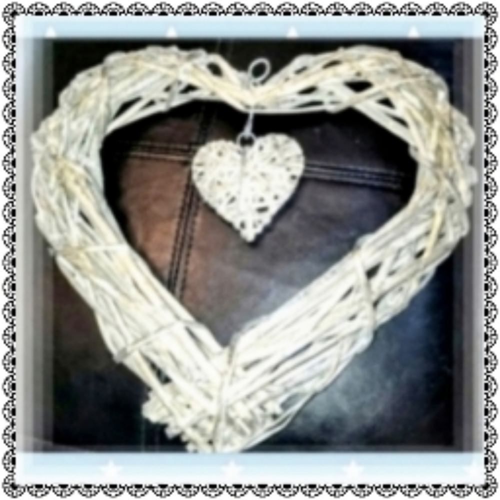 Wood shabby chic twisted vines heart wreath